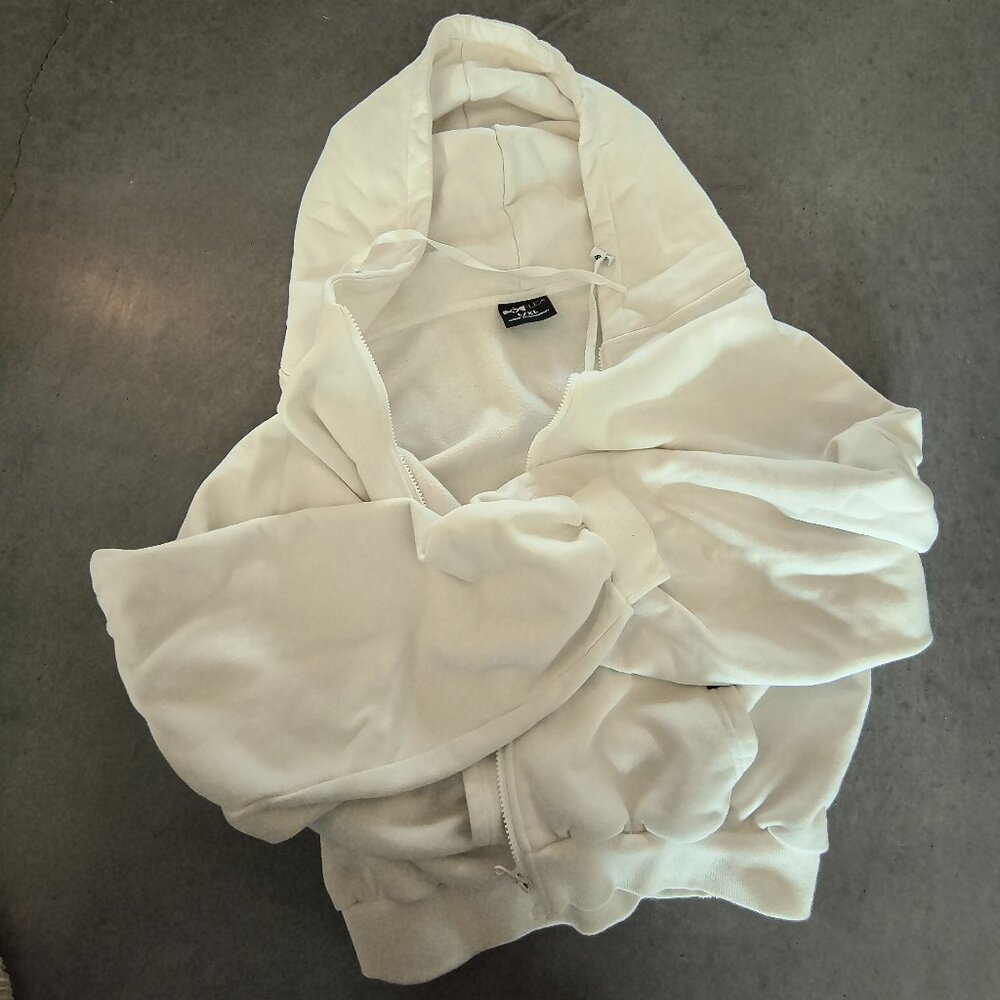 Popflex cloud zip hoodie white L/XL - Picture 2 of 3
